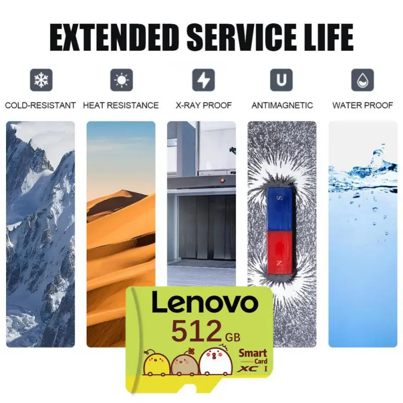 Original Lenovo SD Card Class 10 TF Flash Card 256GB 512GB 1TB 2TB Red & Black Memory Card 128GB For Mobile Phone PC Speaker