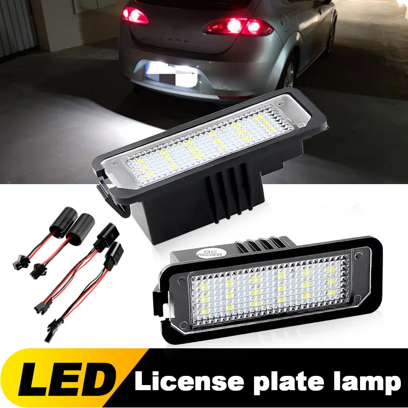 For Seat Ibiza 6L 6J 6P MK3 MK4 MK5 LED License Number Plate Light Lamp Leon MK2 MK3 5F Arosa Altea Toledo For VW Golf