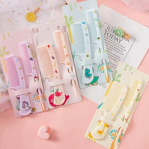 Anti-estático Pointed Tail Comb para crianças, penteado de cabeleireiro para meninas, baleia, dinossauro, girafa, unicórnio, bonito, cabelo Cmb, 2 peças por conjunto 12 principais vendas escova de cabelo bebe menina - №5