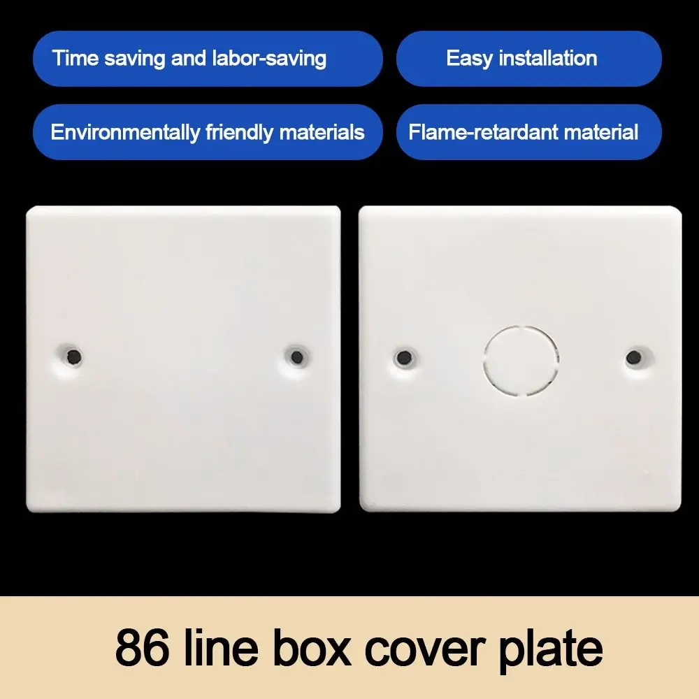 10pcs/set Plastic Concealed Box Cover 86 Type Dustproof Outlet Cover Plate Easy Installation Blank Cover Panel Home Decoration
