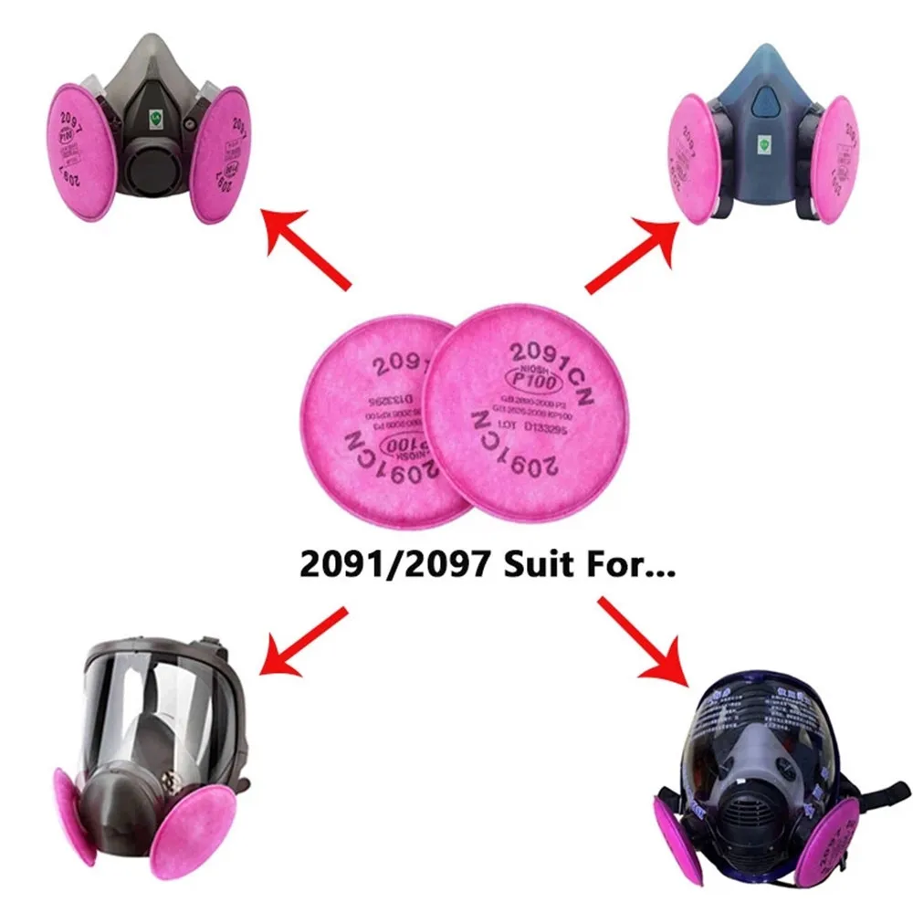 10 قطعة 2091/2097 مرشح الجسيمات P100 ل 6200/6800/7502 قناع الغاز حماية الجهاز التنفسي #1