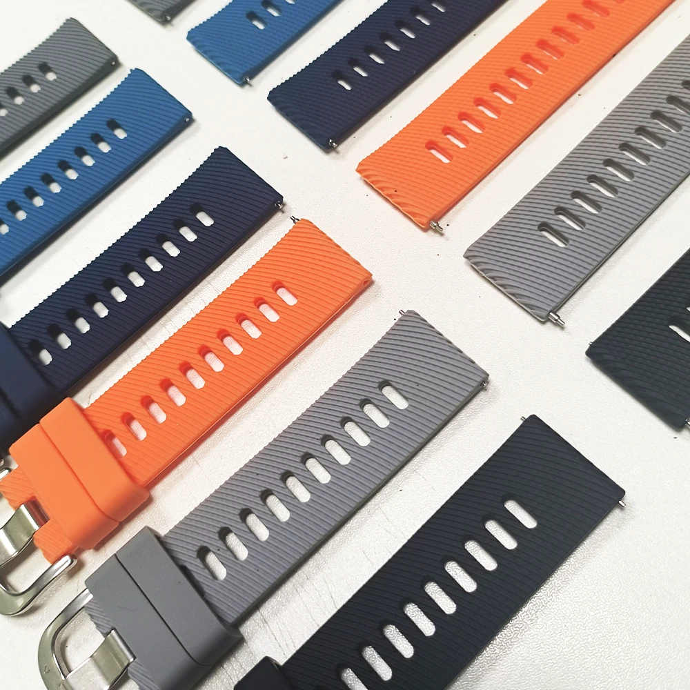 Официальный силиконовый ремешок 20 мм 22 мм для Amazfit Bip 6 5 4/GTR/GTS/BALANCE, спортивный ремешок для часов Garmin/huawei, 2 шт.