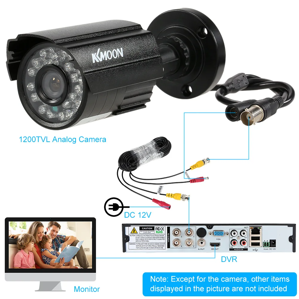 1200TVL CCTV Bullet Camera 24 IR Lamps Night Vision 1/3’’ CMOS IR-CUT Waterproof  Camera For Home Security PAL System