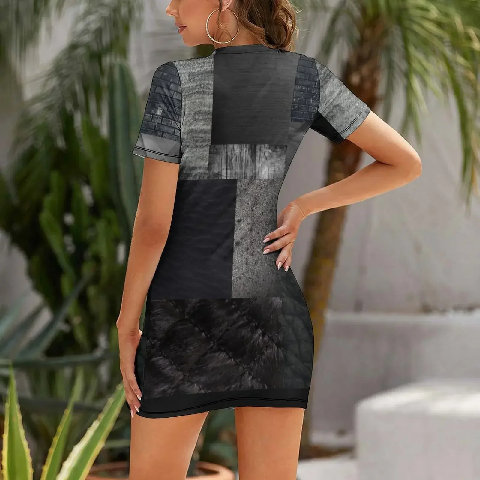 Black Colorblock Short-Sleeved Dress Woman's evening dress elegant women's sets summer women's dress 2026 women clothes
