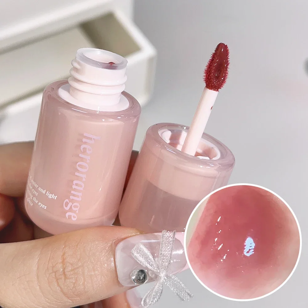 Spiegel Feuchtigkeitsspendende Lip Gloss Transparent Glas Gelee Lip Glasur Wasserdicht Wasser Nude Flüssigen Lippenstift Klare Tönung Koreanische Make-Up