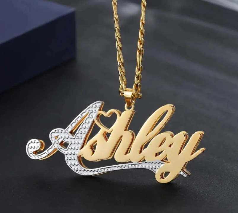 DOREMI Double Color Plated Double Layor Custom Name Necklace