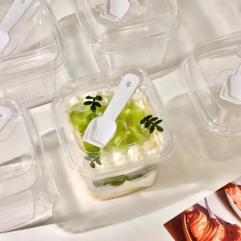 10Pc Round Pudding Mousse Cups 250/280ml Yogurt Milk Jelly Cups With Lids For Birthday Parties Family Gatherings Outdoor Picnics