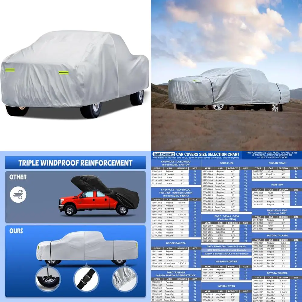 

Водонепроницаемый всепогодный чехол для грузовиков, 6-слойная защита для пикапов, индивидуально подходит для популярных моделей, повышенная долговечность a