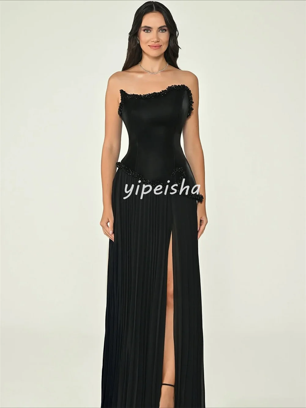 Personalizado intrincado beading lantejoulas a linha sem alças vestidos longos sob medida vestidos de ocasião estilo moderno tamanhos disponíveis retro