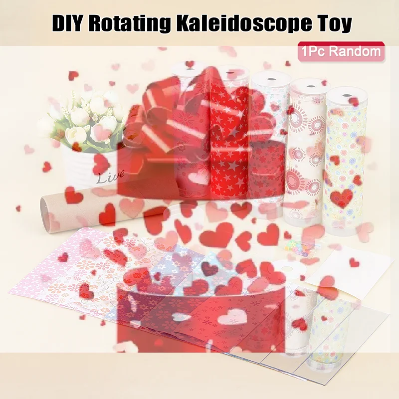 【BS】DIY Rotating Kaleidoscope Material Kit Kindergarten Scientific Experiment Teaching Tools DIY Toys For Children Gifts