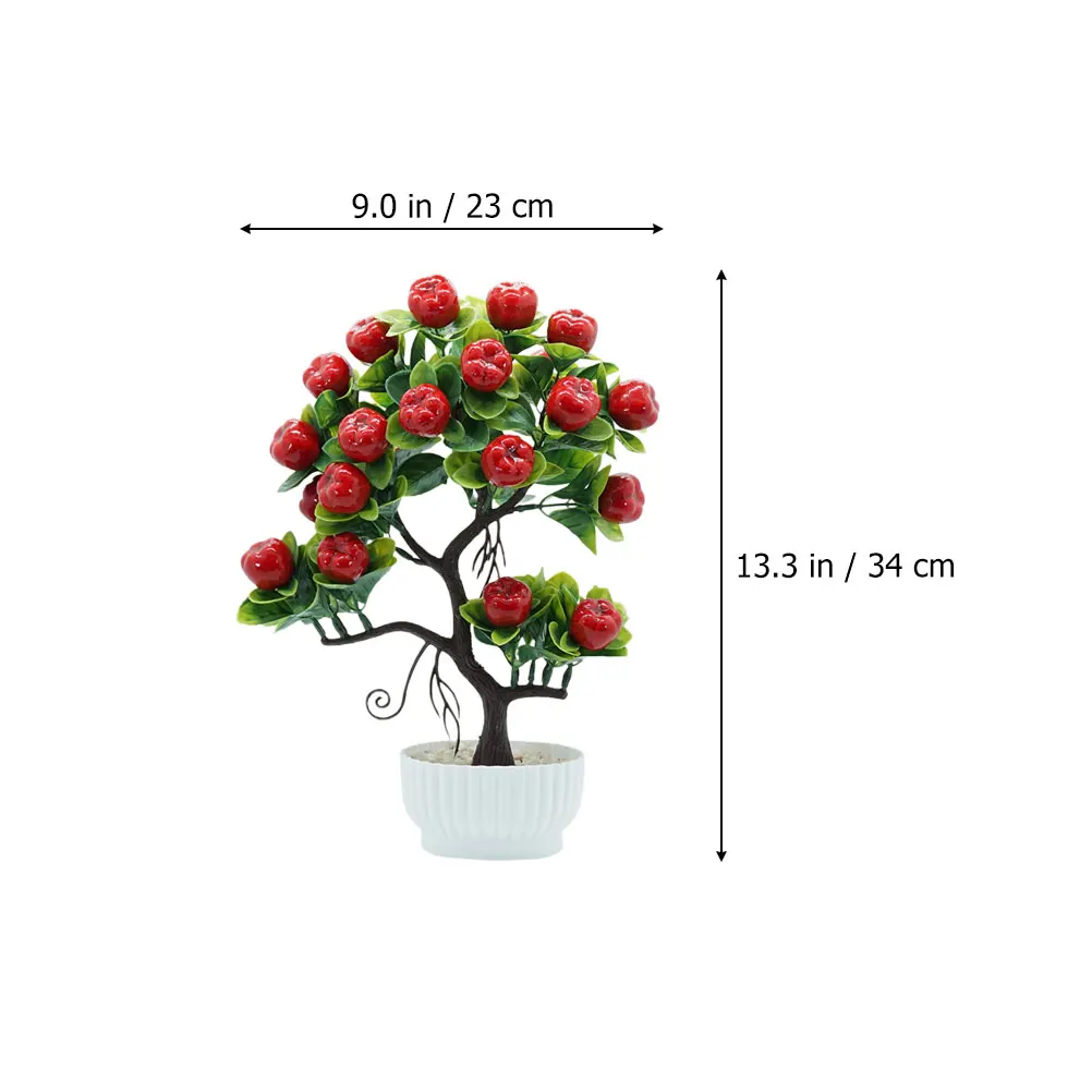 

Simulated Apple Ornaments Fruit Tree Bonsai Faux Decorated Simulation Bathroom Plants Decorative Potted Office Desk Decoration