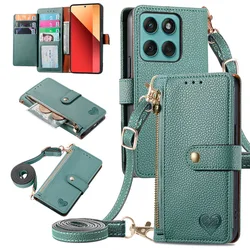 For Motorola Signature Edge 70 60 Fusion 50 Pro 40 Neo 30 Ultra Wallet Case RFID Zip Crossbody Leather Capa Edge50 Neo 60s Etui
