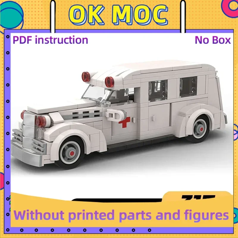 

Технические Moc Bricks, винтажная модель автомобиля, пакет Генни, скорая помощь, модульные строительные блоки, подарки, игрушки для детей, сборка своими руками