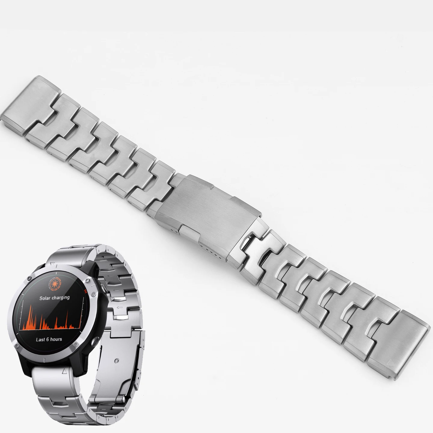 VOOR Garmin Titaniumlegering Thai Iron Time 8-Quick Release 965 Band Fenix5 Plus Fenix6/Fenix6pro Thai Iron Time 8-51mm Solar Vers