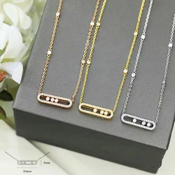 kimsu jewelry customized classic high quality 18K gold plated moving diamond women's necklace pendant exquisite gift