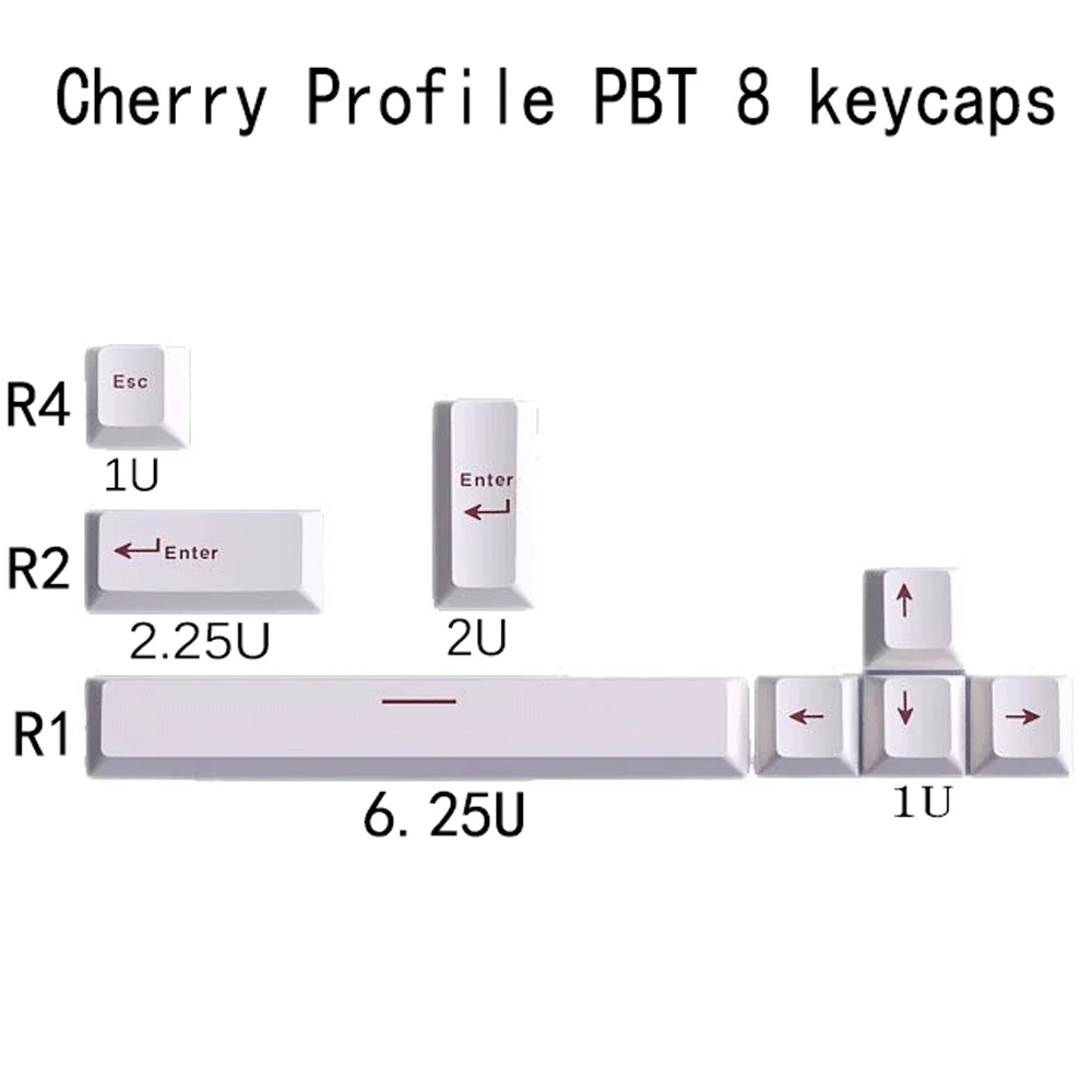 Key Cap Cherry Profile PBT Keycaps for Mechanical Keyboard MX Switch Gaming Keyboard Customized 8Keys Keycaps