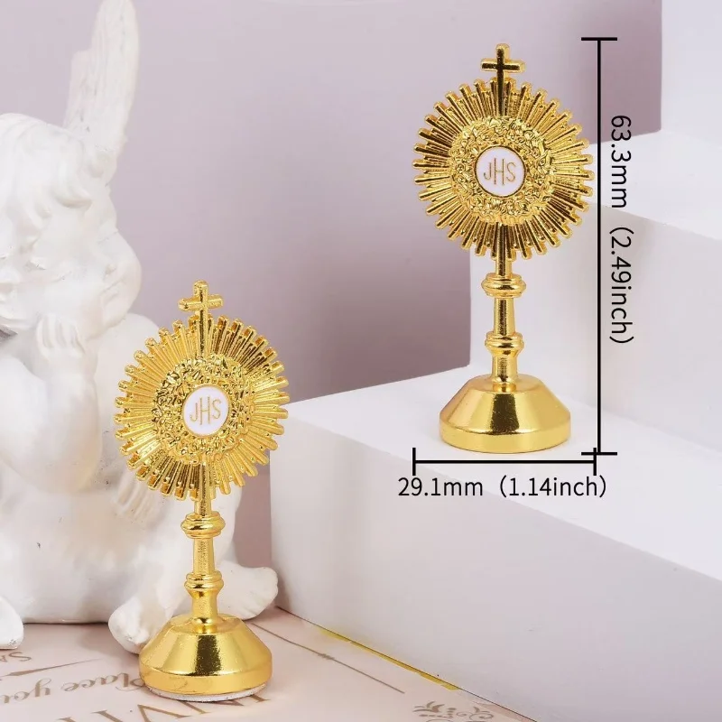 12Pcs Catholic Communion Statue JHS Cross Jesus For Table Decoration Stuck On the Car Dashboard Religious Holy Sacrament