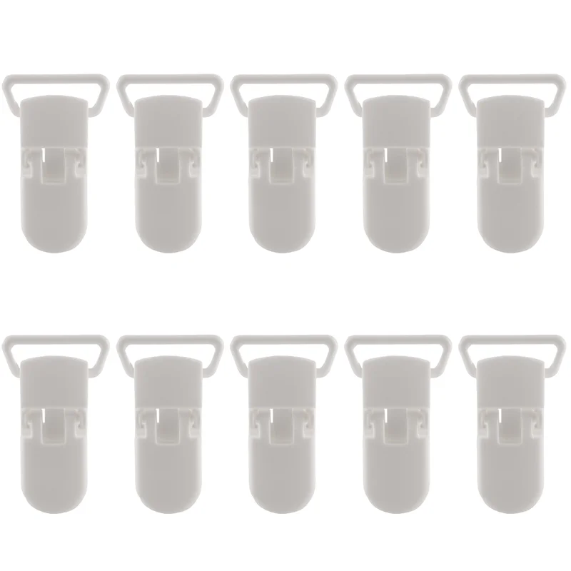 

BEDW-50Pcs Baby Kids T-Shape Plastic Pacifier Clips Soother Dummy Style Badge Holder White