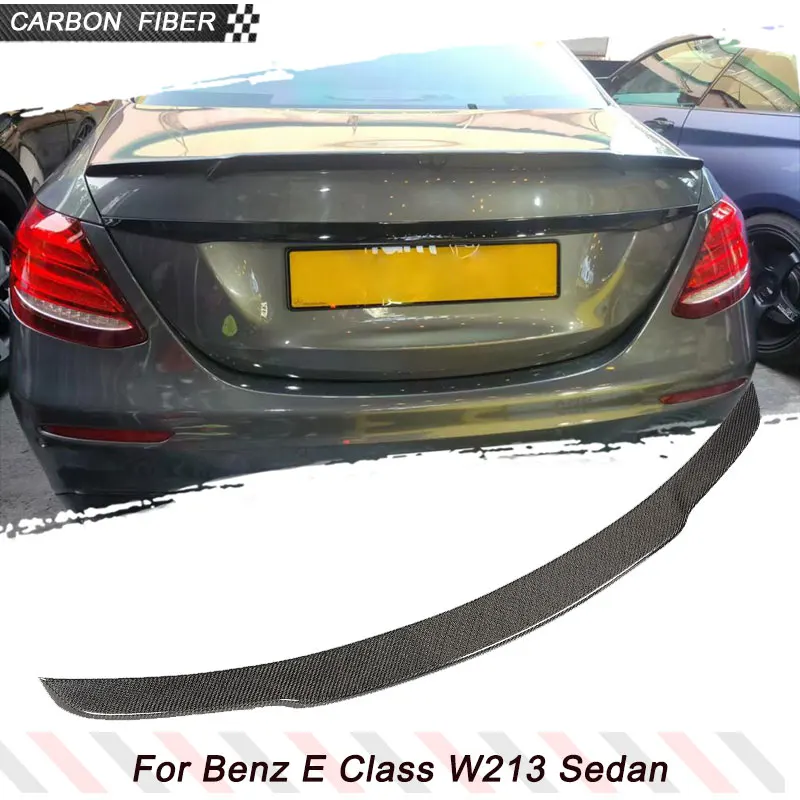 Rear Trunk Spoiler Wings for Mercedes Benz E Class W213 Sedan 2016-2023 Full Carbon Fiber Car Rear Spoiler Boot Trunk Wing Lip