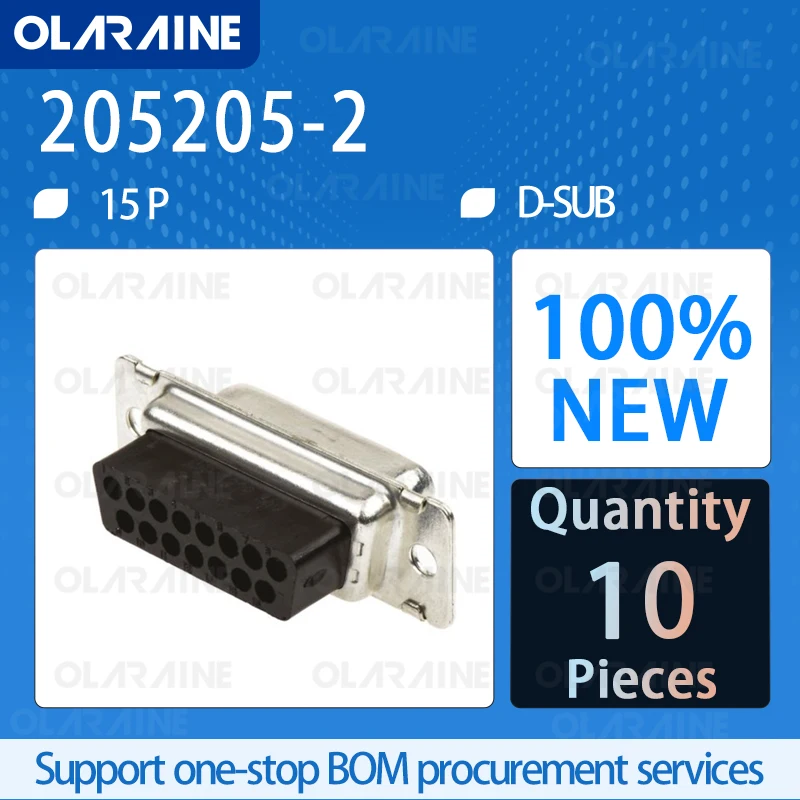 10Pcs 205205-2 D-Sub standard connectors 15 Position