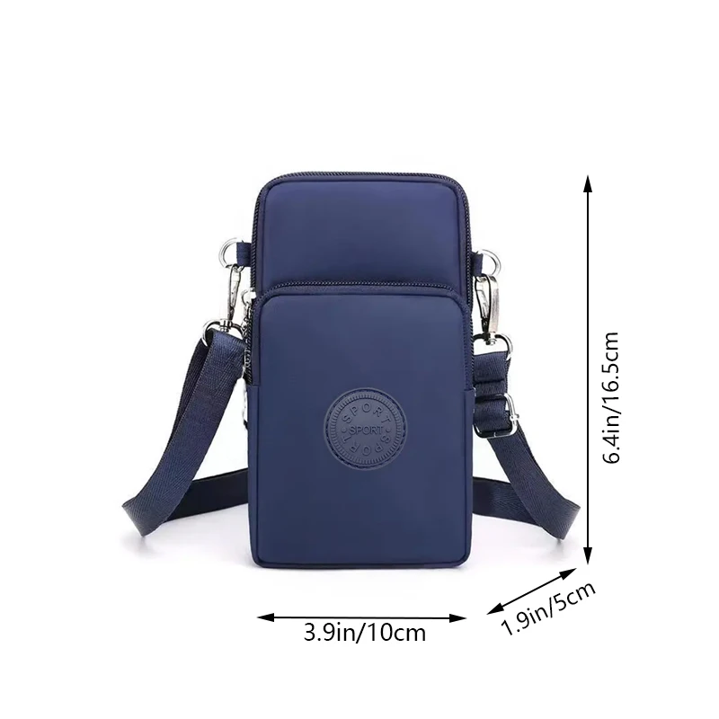 Women Mobile Phone Crossbody Bag, Trendy Oxford Fabric Mini Shoulder Purse, Lightweight Multi-pocket Pouch for Daily Travel