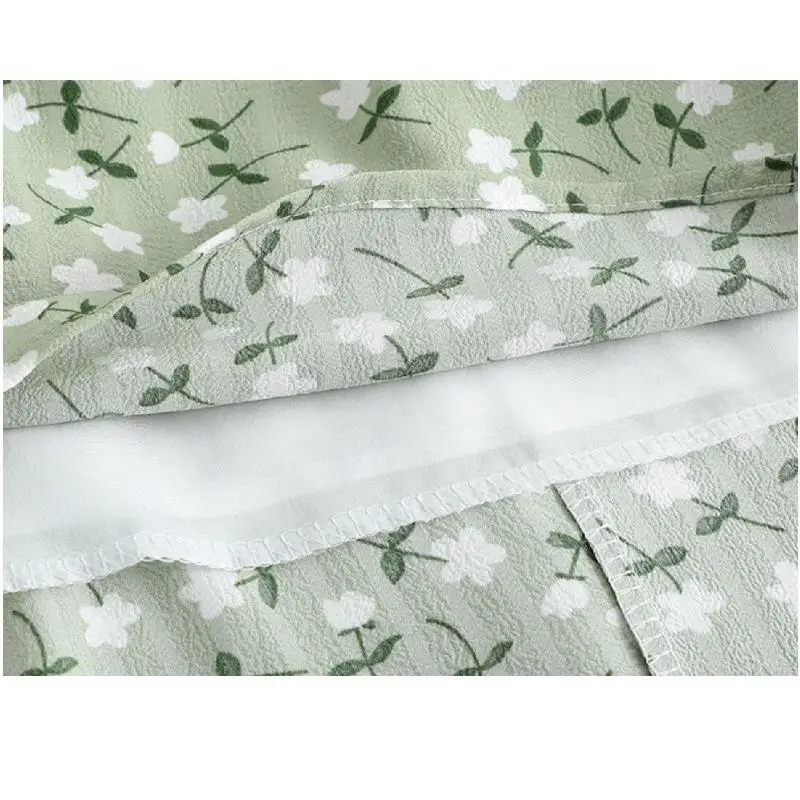 تنانير شيفون مطبوعة رائعة للسيدات صيفية متوسطة الطول تنورة طويلة صغيرة منقوشة بالزهور عالية الخصر فوق الركبة