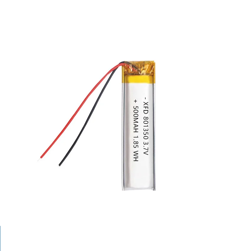 3.7V 500mAh Lithium Polymer LiPo Rechargeable Battery 801350 Cells For Mp3 Bbluetooth GPS PSP Speaker Recorder Camera Headphone