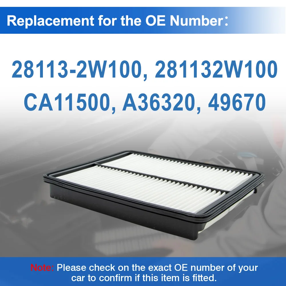 

Air Filter Replacement For Hyundai Santa Fe Sport 2.4L 3.3L 2013-2019 Kia Sorento 2.4L 3.3L 2014-2015 28113-2W100 281132W100