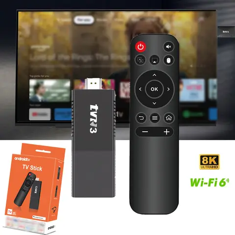 Smart TV Stick Android TV Stick Quad Core 2.4G&5G WiFi Streaming TV Stick 4K Video Media Player Android TV Stick
