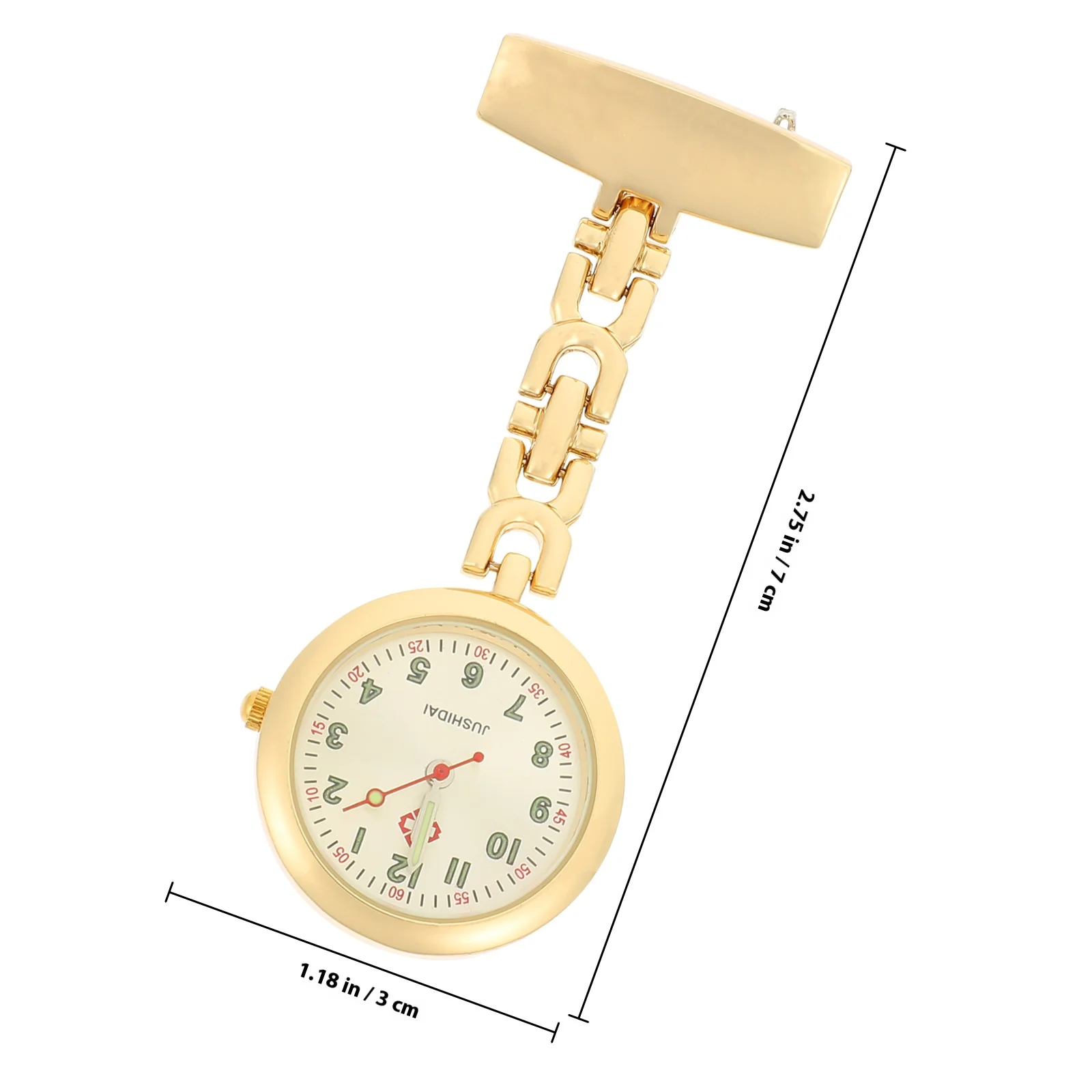 Nurse Glow in The Dark Pocket Watch Luminous Alloy Hanging Chest Clip on Watch Accurate Practical Gift Nurse Watches for Women