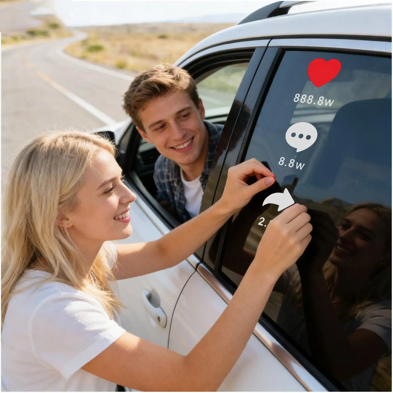 Funny Car Stickers Waterproof Social Media Cute Decor Funny Truck Stickers Car Decals For Automotive Vehicle Truck SUV RV Sedan