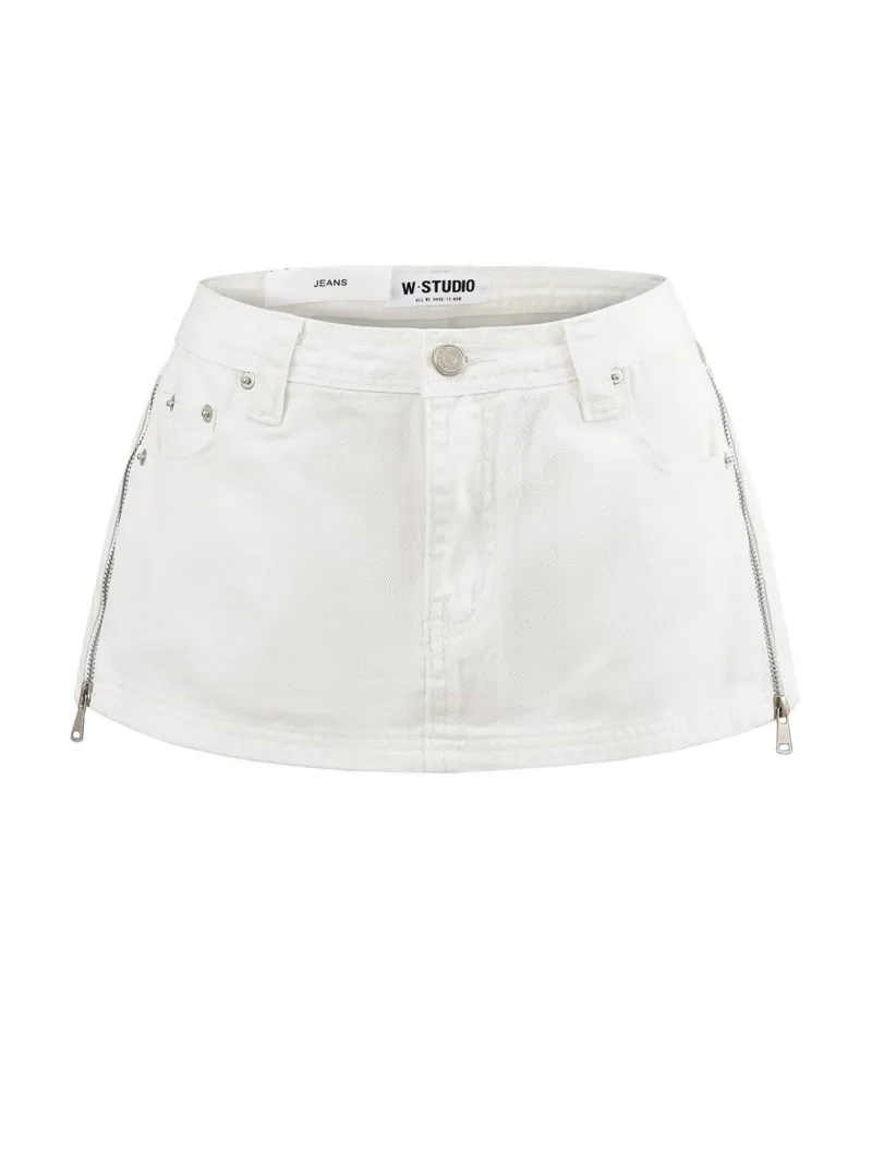 Spicy Girl Denim Skirt Women 2025 New Summer A-line Skirt Bodycon Side Zipper High Waist Slimming Short Solid Color Skirt 6BO1