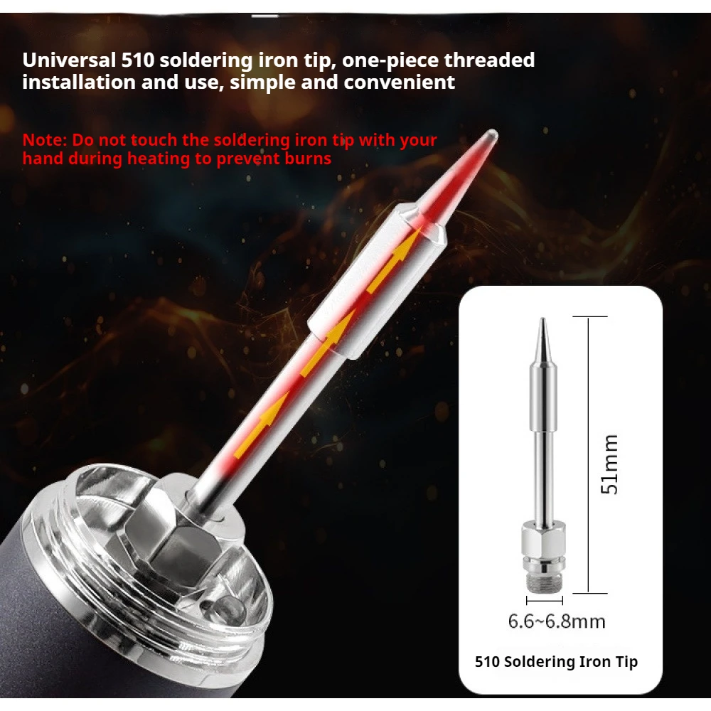 

Digital Display Soldering Iron Tool Portable Type-C 5 Gears Temperature Adjustable with LED Light 1400mA Welding Pen for Repair