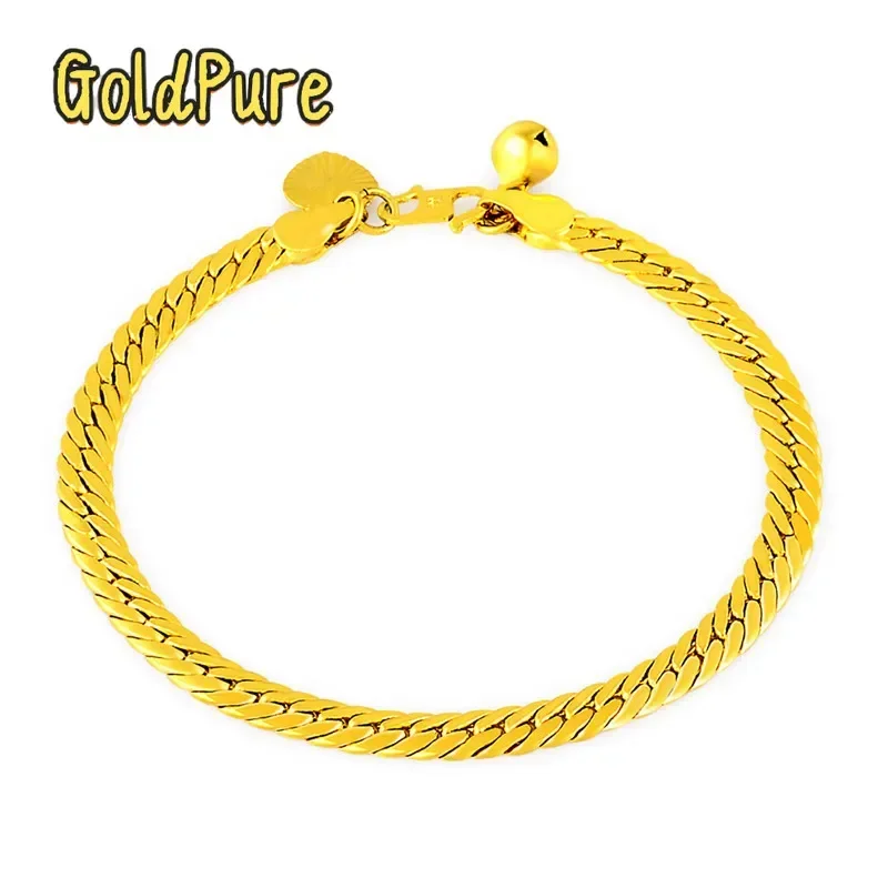 Goldpure Luxury 24K 9999 Pure Gold real gold Women's fashion thread bracelet