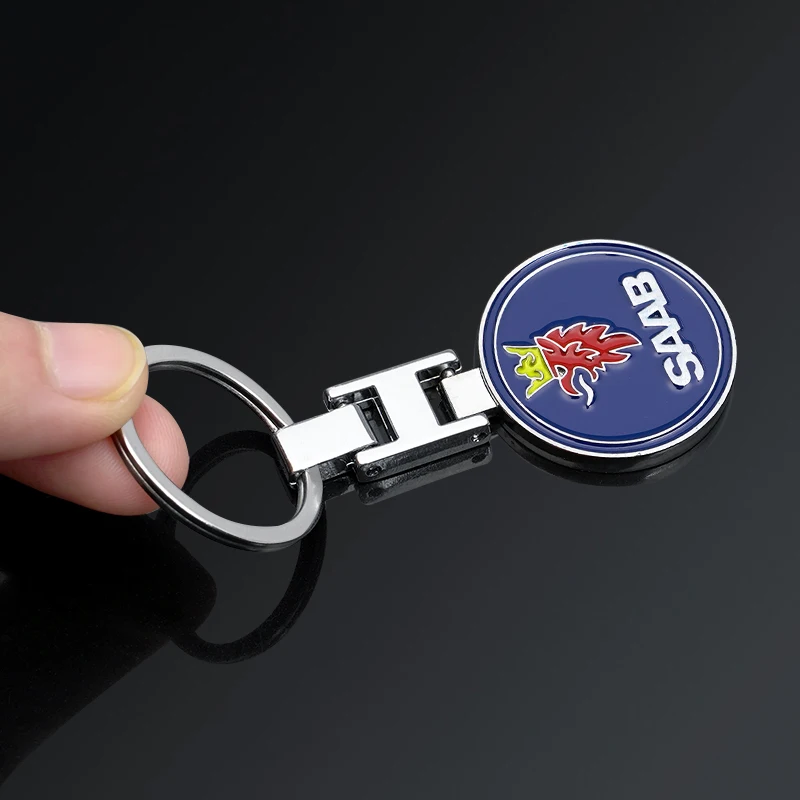 1 قطعة شعار السيارة المفاتيح حلقة رئيسية معدنية اكسسوارات ل Saab 93 93X 95 96 97 94X 92X 99 9X 9000 TurboX Phoenix Sonett