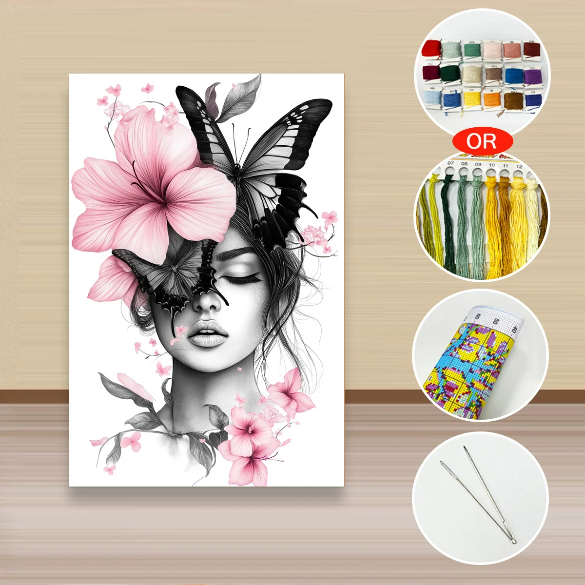 1 Stück 40x60 cm/15,7x23,6 Zoll, 11CT/14CT Kreuzstich-Set, DIY-Valentinstagsgeschenk, Stickerei-Set für Feste, Porträts – Detail 4
