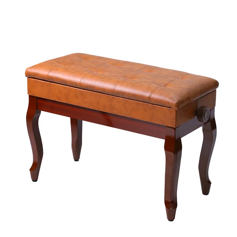 

Double with bookcase curved leg lift piano stool, wooden guzheng