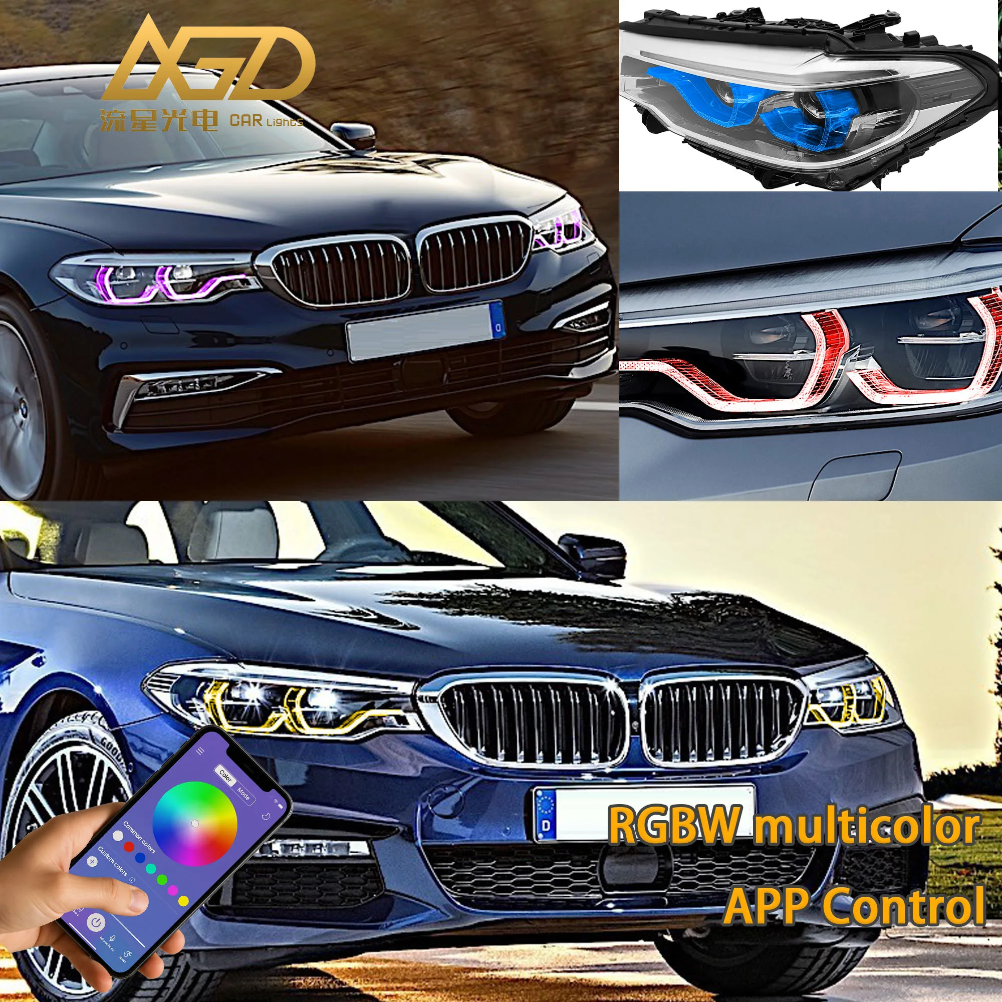RGBW LED Borads With for BMW 2017-2020 5' G30 G31 G38 F90M5 6‘ G32 GT Fits Adaptive Headlight