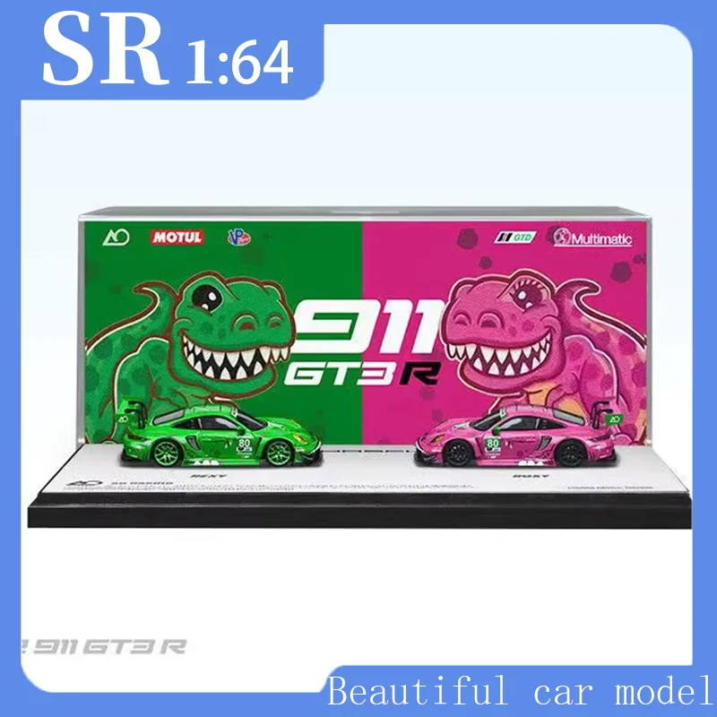 

SR 1:64 Porsche 911 GT3 Green Dinosaur Pink Dinosaur Alloy Car Model