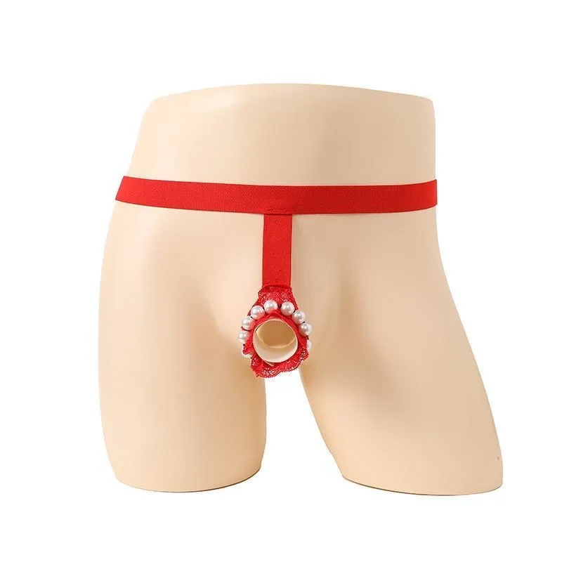 

Men's sexy panties Lace Chain T-pants Hollowed-out Fetish XXX Sissy Hot hot lingerie Penile Hole Dick Men's erotic lingerie