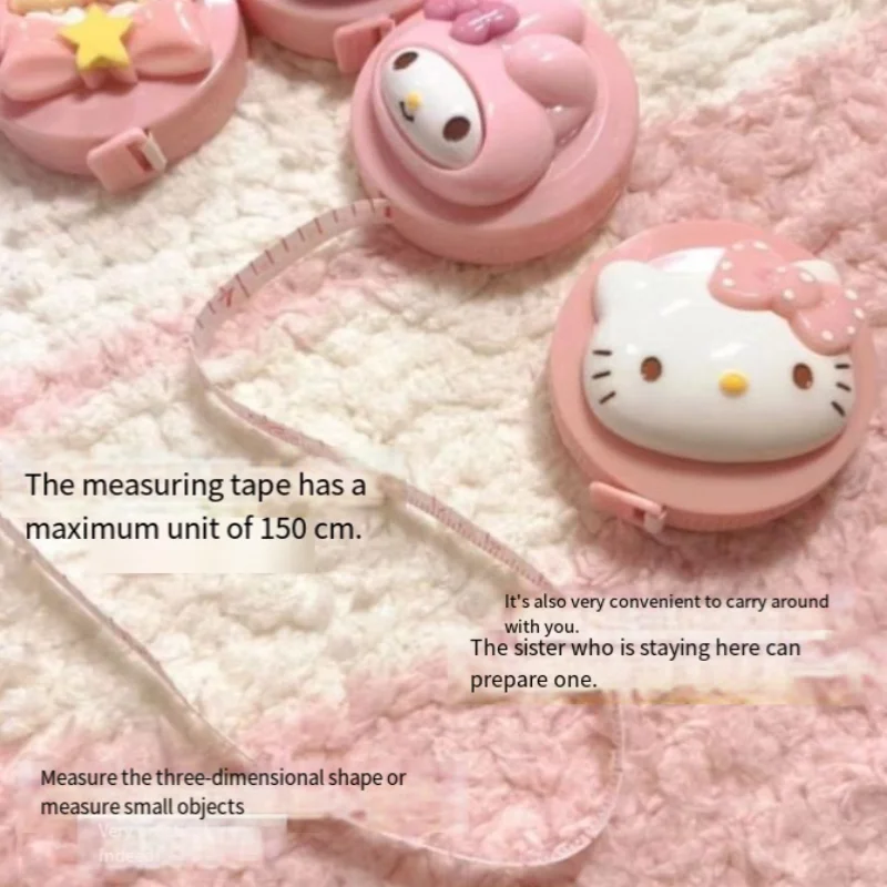 

Sanrio Pink Melody мультяшная периферия, милая рулетка, портативная рулетка для измерения тела, рулетка, измерительная линейка на запястье