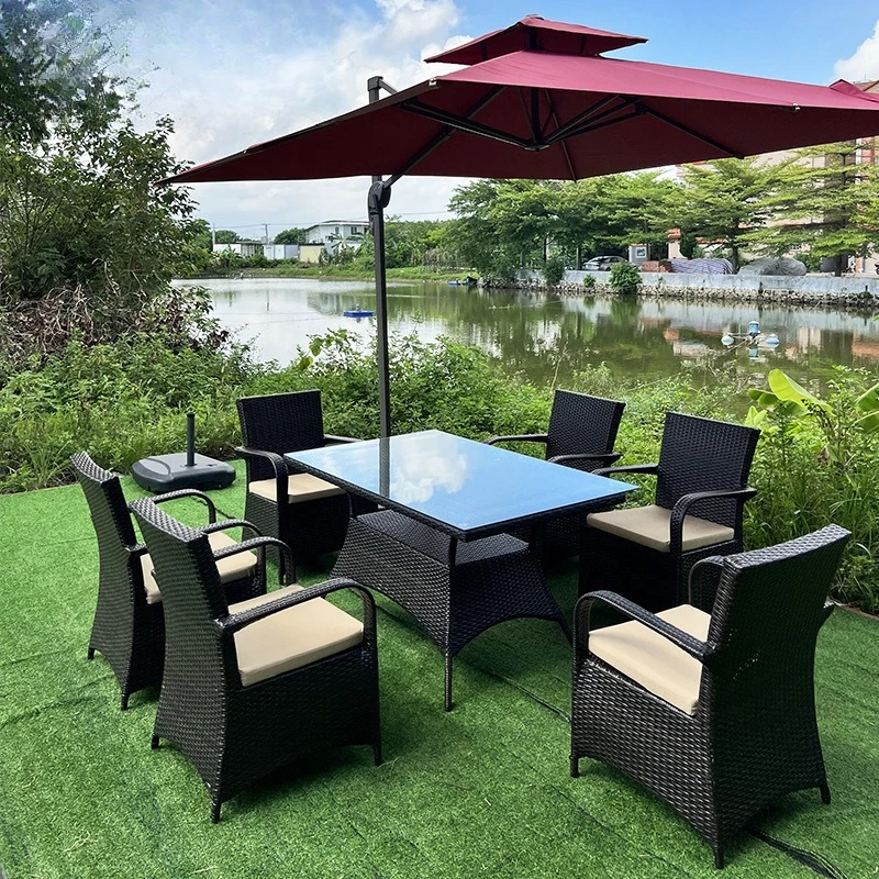 

Outdoor table and chair courtyard rooftop villa rattan chair coffee table combination open-air garden leisure waterproof