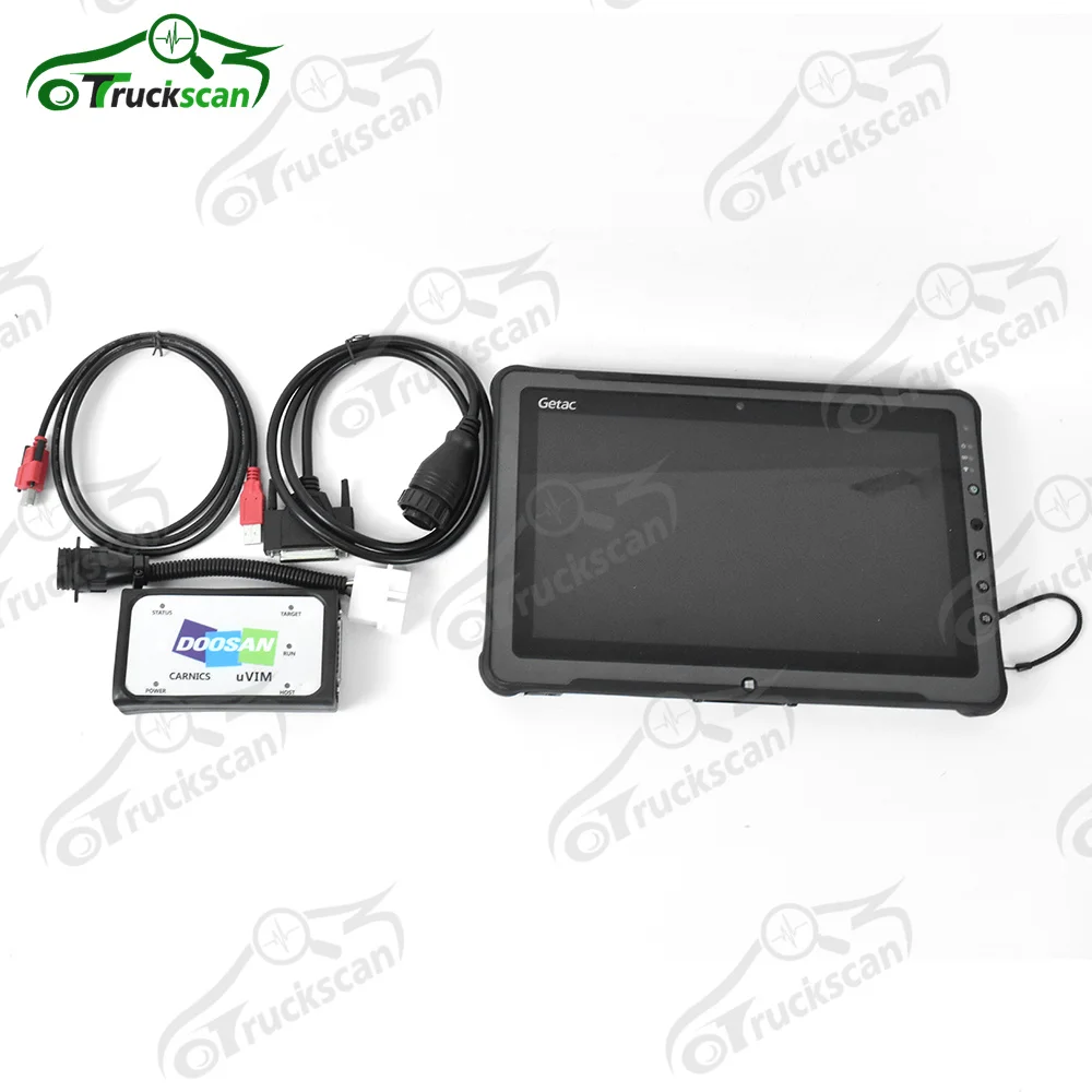 

Heavy Duty Diagnostic Tool for Doosan Diagnosis Scanner Kit Uvim Communication Interface Forklift Excavator Loader + F110Tablet