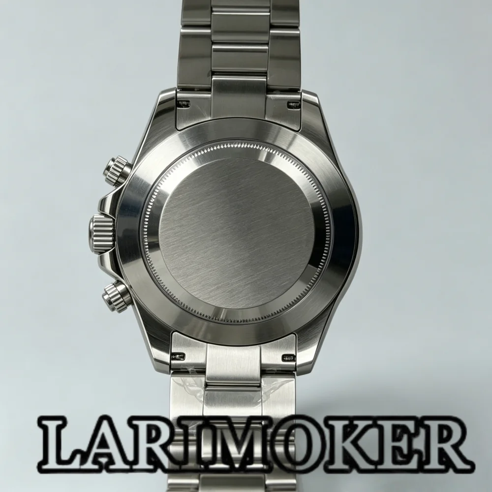 LARIMOKER 39mm Racing Style Watch VK63 Quartz Three Eye Chronograph Sapphire Crystal Stainless Steel Water Resistant Case