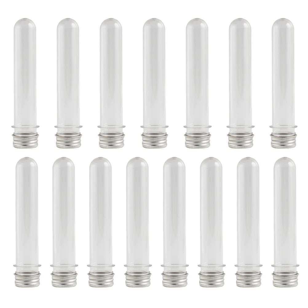 

15pcs Shoelace Storage Tubes Transparent Plastic Portable Tie Organizers Travel Sneaker Laces Case Screw Caps Container Beads