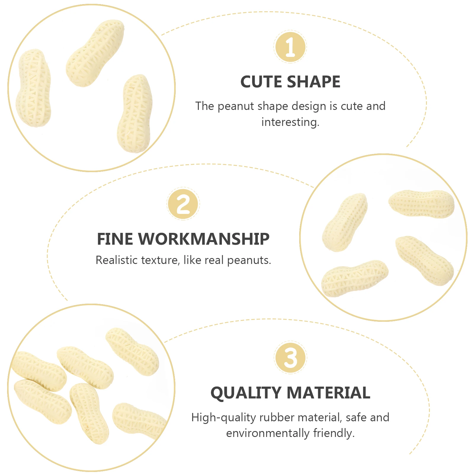 25 pièces Simulation cacahuète papeterie créative en caoutchouc pour les étudiants outil d'effacement gommes de dessin animé uniques gommes adorables à la mode