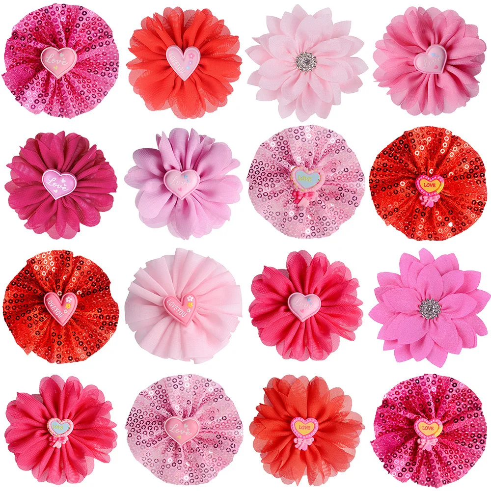 48/96pcs Valentine\'s Day Dog Decorate Bowties Removable Love Dog Bows Dog Collar Accessories for Pets Supplies Dog Accessories