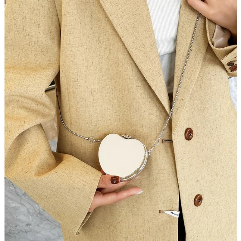 Fashion Acrylic Dinner Bags for Women Gold Silver Mouth Red Envelope Cute Headphone Bag Chain Bar Mini Shoulder Bag