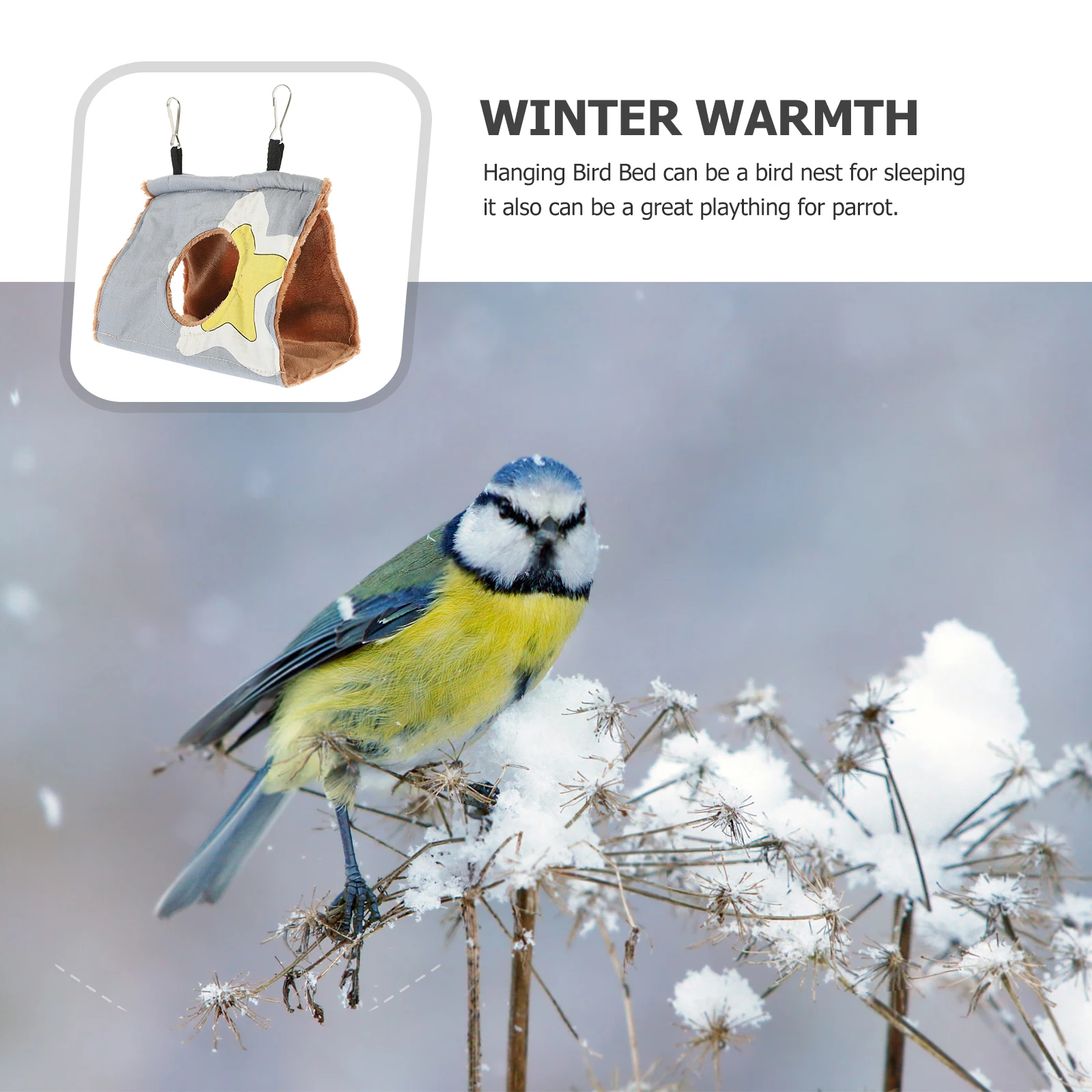 

Parrot Hammock Bed for Bird Cage Winter Warmth Nesting Spot Soft Supportive Hanging Resting Place Reusable Bird Nest Shelter