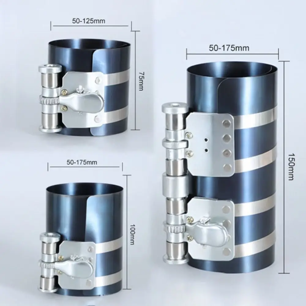 ประเภทวงล้อแหวนลูกสูบคอมเพรสเซอร์ปรับ 53-175 มม.ลูกสูบเครื่องมือติดตั้งกําจัดเหล็ก CLAMP Band ติดตั้งรถ